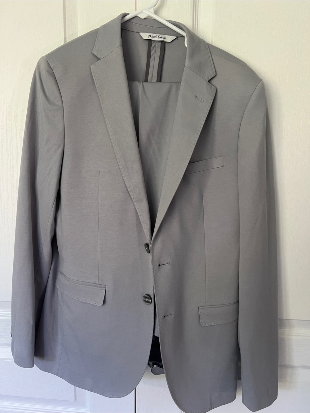Men's Light Gray Two-Button Blazer and Pants. Pants 30W slim fit, Coat 38R